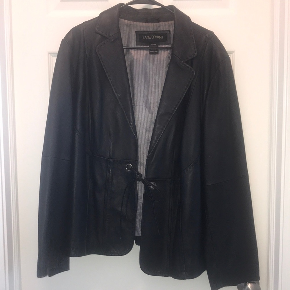Plus size black leather jacket size 22/24